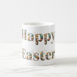 Taza De Café Feliz texto decorativo de Pascua
