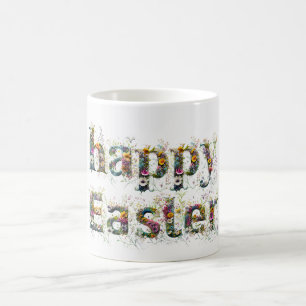 Taza De Café Feliz texto decorativo de Pascua