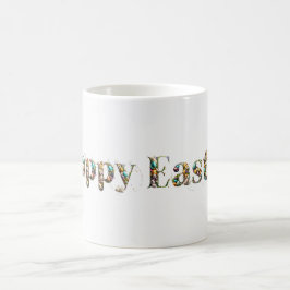 Taza De Café Feliz texto decorativo de Pascua