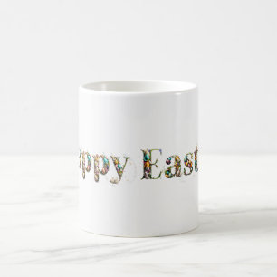 Taza De Café Feliz texto decorativo de Pascua