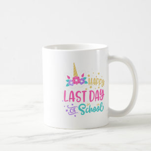 Taza De Café Feliz Último Día De La Escuela Unicornio Face Hell