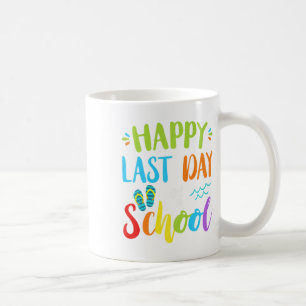 Taza De Café Feliz Último Día De Verano Escolar Idea De Regalo 