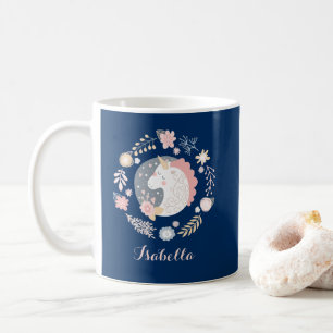 Taza De Café Feliz unicornio a la marina personalizada