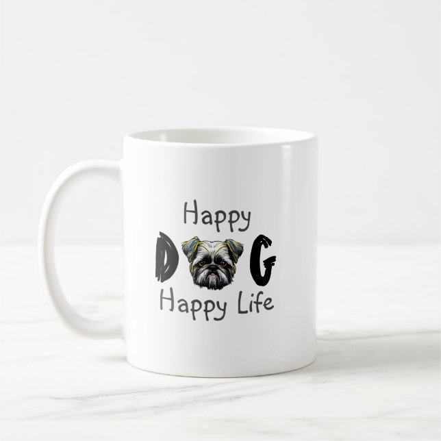 Taza De Café Feliz Vida del Perro (Izquierda)