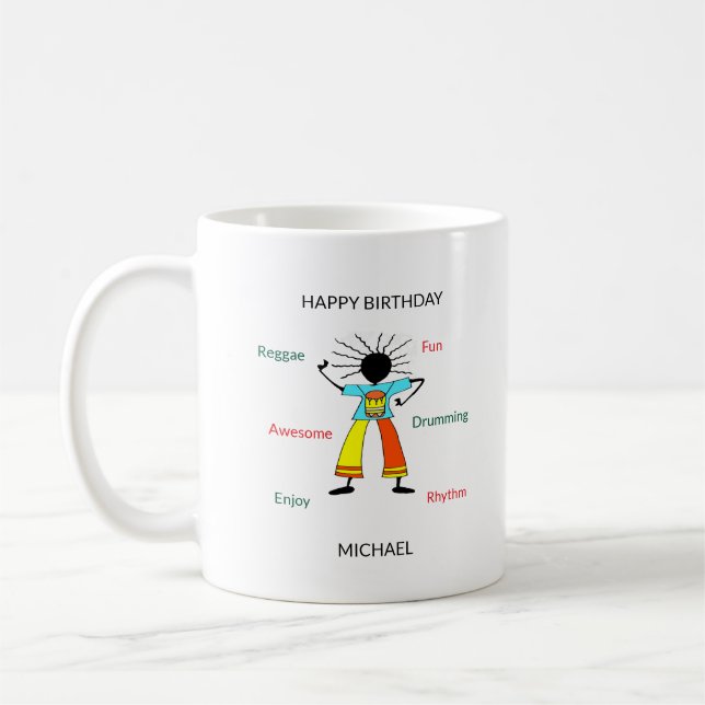 Taza De Café Feliz y espantoso bailarín de reggae (Izquierda)