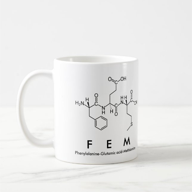 Taza De Café Fem peptide nombre mug (Izquierda)