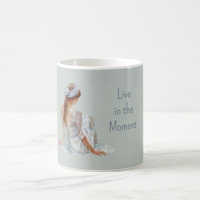 Taza De Café Female Pretty Light Blue Dress (Centro)