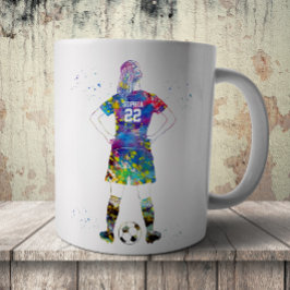 Taza De Café Female Soccer Player