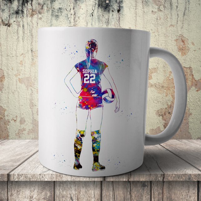 Taza De Café Female Volleyball Player (Subido por el creador)