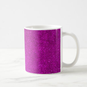 Taza de café femenina con falsos purpurinas del