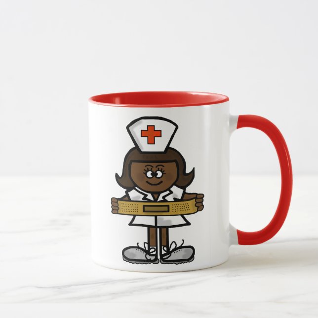 Taza de café femenina de la enfermera de Brown a (Derecha)