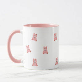 Taza de café femenina rosa linda