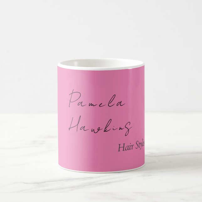 Taza De Café Femenino elegante profesional del cabello rosa lis (Centro)