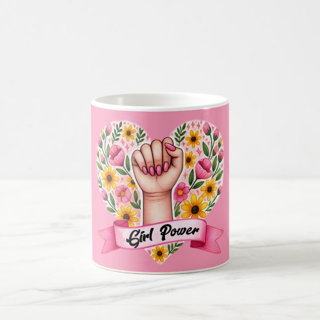 Taza De Café Feminista del poder chica (Centro)