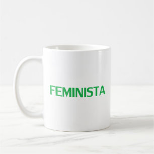 Taza De Café Feminista feminista en español blanco verde modern
