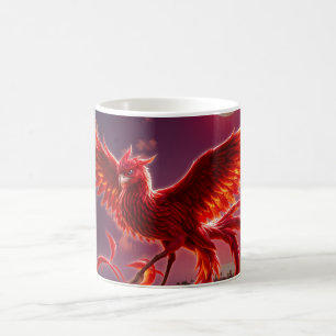 Taza De Café Fénix Carmesí de la Marea a la Luz de la Luna.