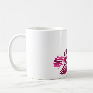 Taza De Café Fénix Magenta Pájaro Rosa Estilizado Tribal