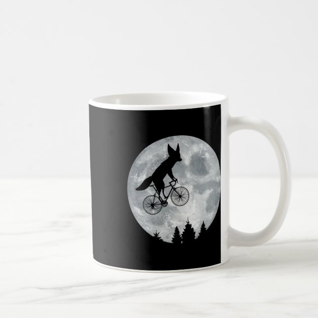 Taza De Café Fennec Fox Riding Moon Bike Halloween Ciclismo Lun (Derecha)