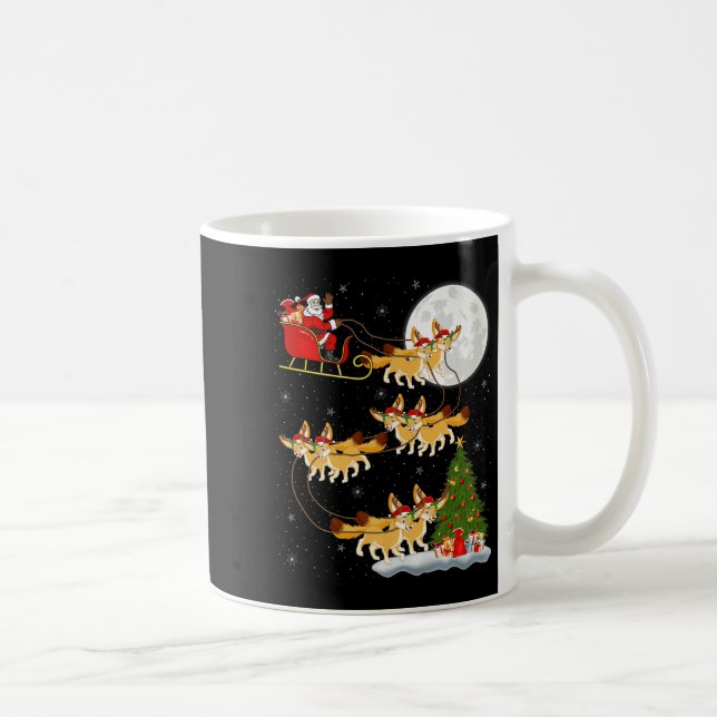 Taza De Café Fennec Fox Santa Sleigh Flying Funny Magical Chris (Derecha)