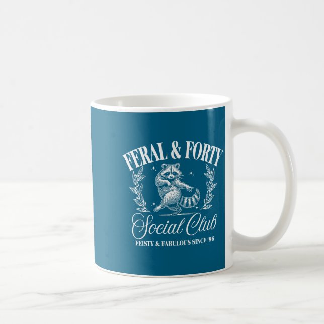 Taza De Café Feral And Forty Social Club Since 1986, 40 Years O (Derecha)