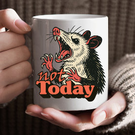 Taza De Café Feral Angry Possum No Tipografía Actual
