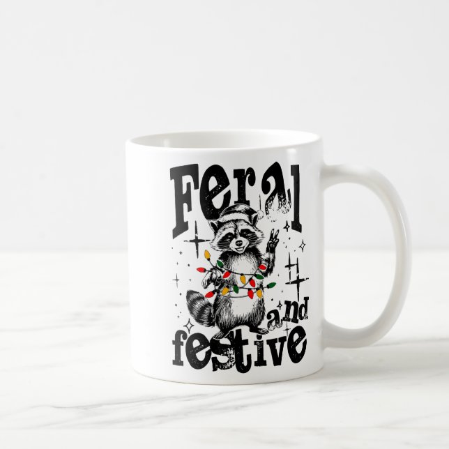 Taza De Café Feral But Festive, Overstimulated But Festive  (Derecha)