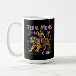 Taza De Café Feral Mom Social Club | Gráfica divertida de moda