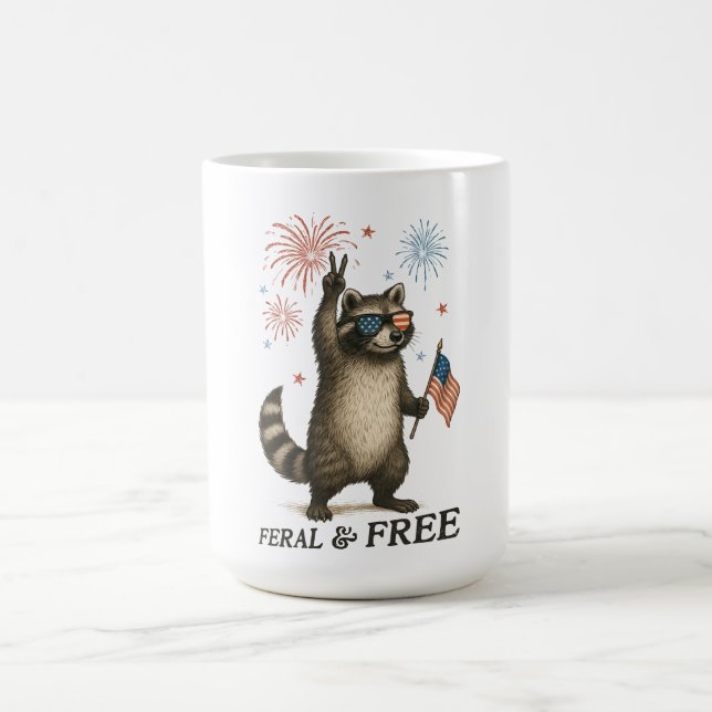 Taza De Café Feral Pero Fuegos Artificiales Gratuitos Feral Rac (Centro)