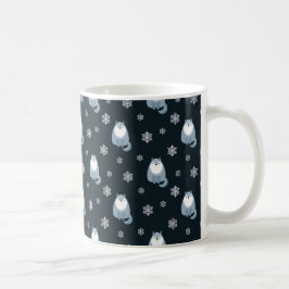TAZA DE CAFÉ FERIADAS AZULES Y BLANCAS EN INVIERNO