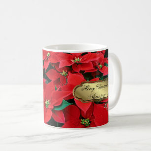 Taza De Café Feriado de Poinsettia Roja