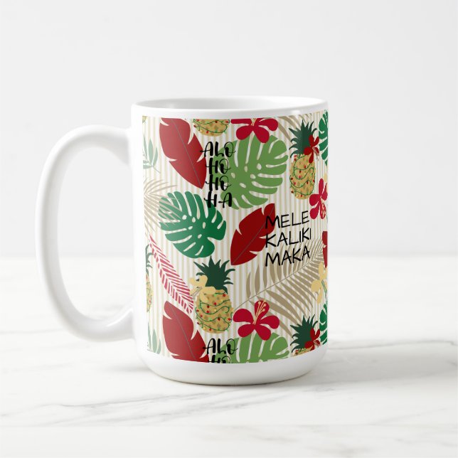 Taza De Café Feriado tropical hawaiano ALO-HO-HA (Izquierda)