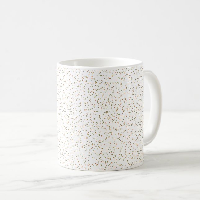 Taza De Café Fern de primavera, puntos verdes y Naranjas (Anverso derecho)