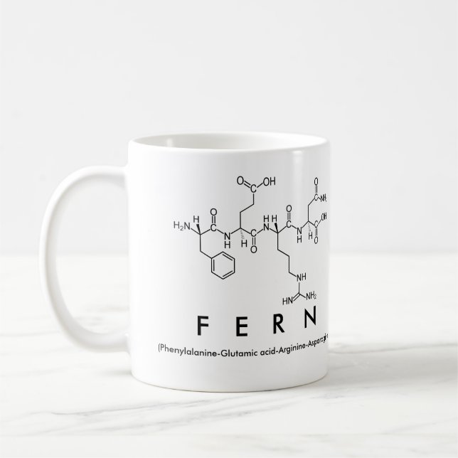 Taza De Café Fern peptide name mug (Izquierda)