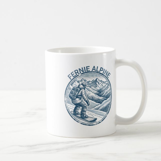 Taza De Café Fernie Alpine Canada Snowboarder Snowboard (Derecha)