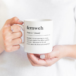 Taza De Café Fernweh Alemán Palabras Globetrotter Traveler