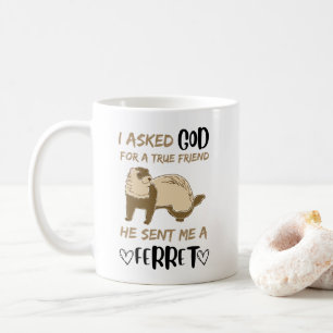 Taza De Café Ferret Friend Adorable Funny Mascota Animal Bestie