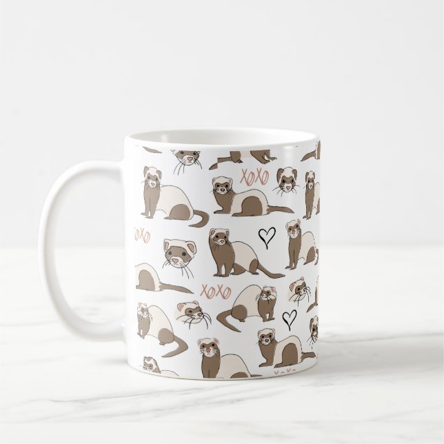 Taza De Café Ferrets de amor - Café blanco (Izquierda)