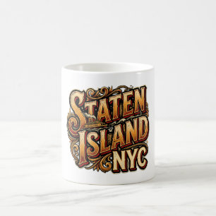 Taza De Café Ferry de Staten Island Ilustración Náutica de la C
