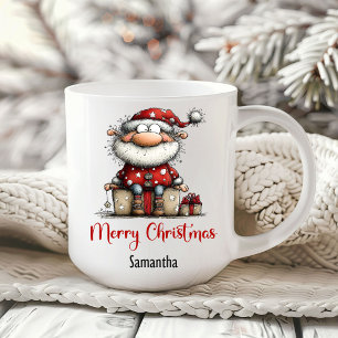 Taza De Café Festiva Con Santa Claus Y Humor Capri