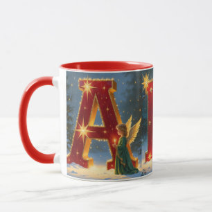 Taza de café festiva de la ABC de Navidad