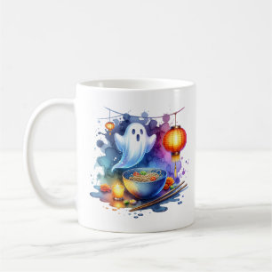 Taza De Café Festival de fantasmas hambrientos en acuarela