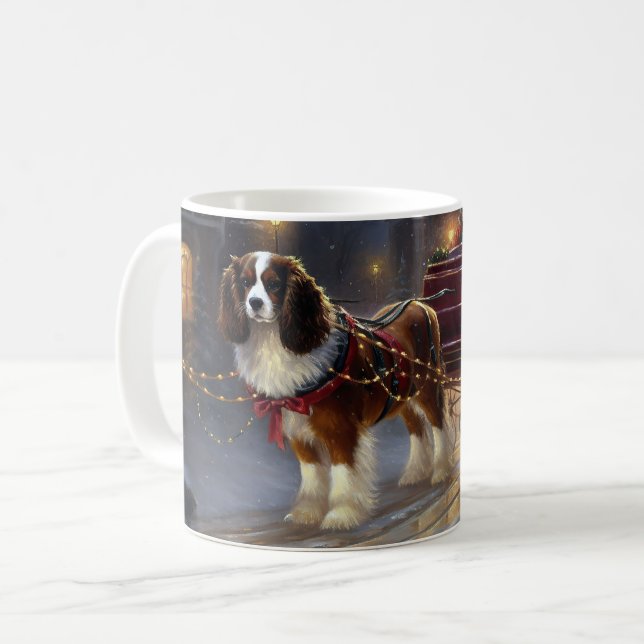Taza De Café Festival de Navidades Cavalier King Charles Spanie (Anverso izquierdo)