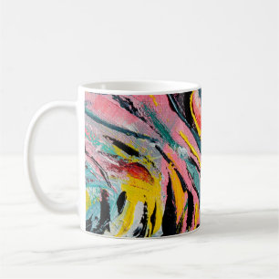 Taza De Café Festival de primavera. Pintura de textura multicol
