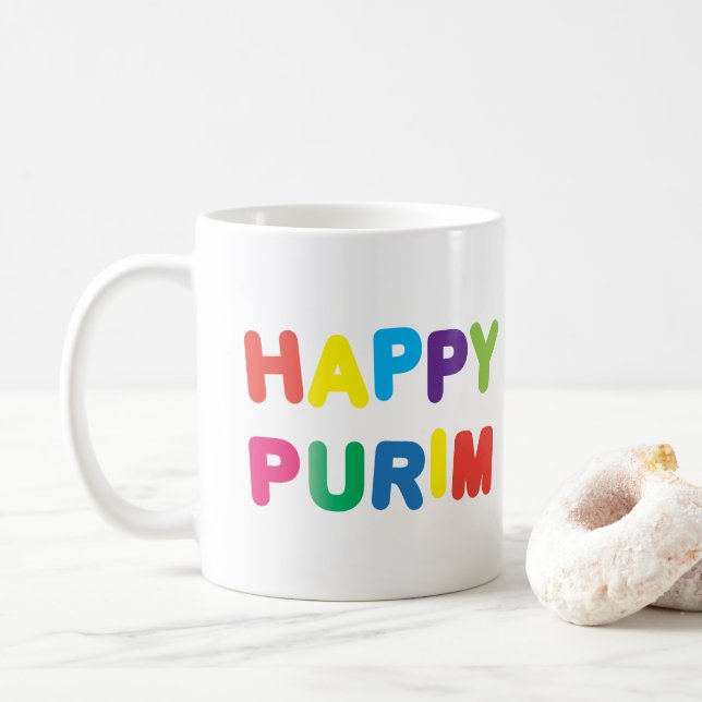 Taza De Café Festival de Purim Feliz Patrón de Fiestas para niñ (Con donut)