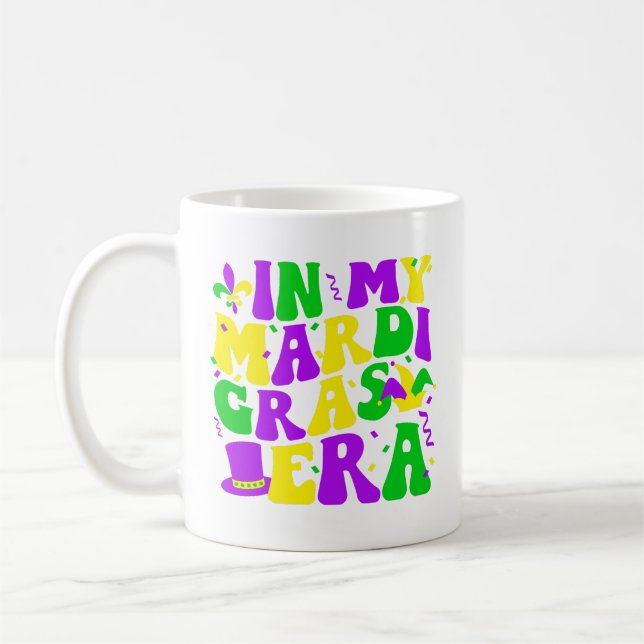 Taza De Café Festival Retro de la era del Mardi Gras (Izquierda)
