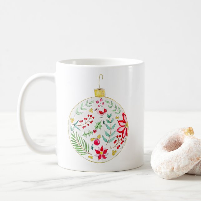 Taza De Café Festive Christmas Ball  (Con donut)