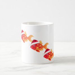 Taza De Café Festive Christmas Goldfish – Cute Holiday Fish