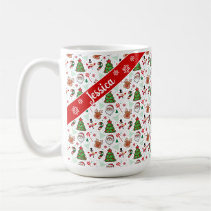 Taza De Café Festive Christmas Mug – Santa & Reindeer