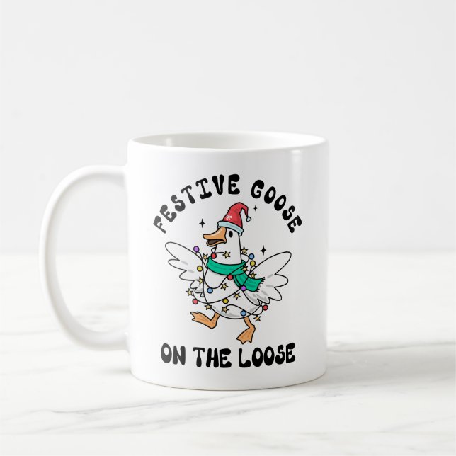 Taza De Café  Festive Goose on the Loose Christmas (Izquierda)