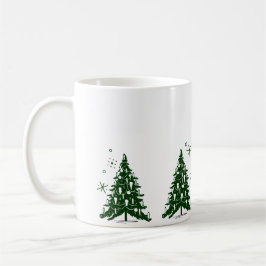 Taza De Café Festive Green and White Holiday Christmas